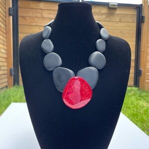 Black and Red Statement Necklace